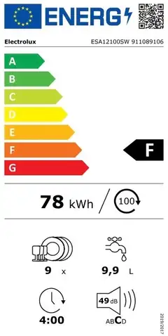 Electrolux astianpesukone ESA12100SW 45 cm leveä - 6