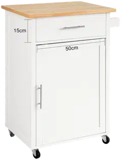 SoBuy keittiösaareke valkoinen FKW102-WN - 3