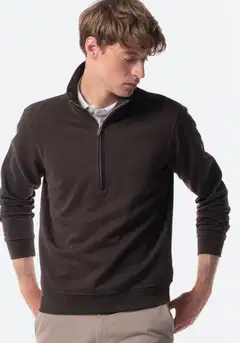 TEX miesten collegepaita 1/2-zip I287407 - BROWN - 1