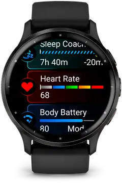 Garmin Venu 3 musta ja tummanharmaa kehys - 11