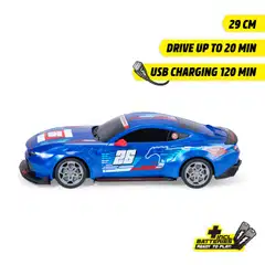 Dickie Toys - RC Ford Mustang Customized 1:24, 29 cm, Try Me, RTR, radio-ohjattava, 4 kanavainen ohjain, taajuus 2,4 GHz, USB lataus, valotoiminto - 4