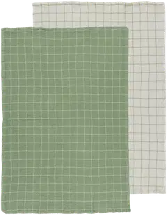 House keittiöpyyhe 50x70 cm vohveli-ruutu vihreä 2-pack - 1