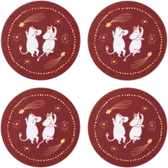 Moomin Arabia lasinaluset 4 kpl Muumi Juhlan Aika - 1