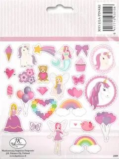 J.K. Primeco isot askartelukuviot Lila/pinkki 25kpl - 2