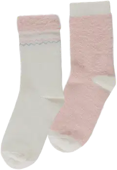 House naisten pehmeät sukat 214H322626 2-pack - Off white/pink - 1