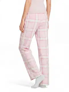 Actuelle naisten fleecehousut 212A382635 - Pink check - 3