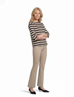 House naisten flare leg trikoohousut Betsy - Taupe - 4