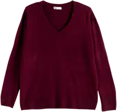 TEX naisten neulepusero V-kaulus I286107 - BURGUNDI - 4