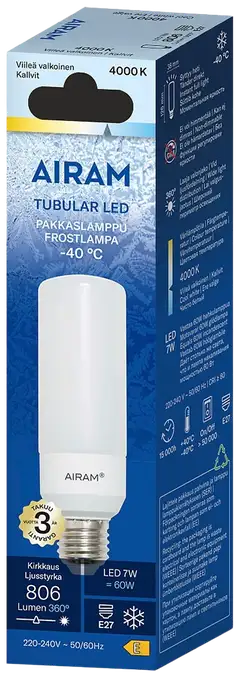 Airam Otso opaali tubular pakkaslamppu E27 4000K 806lm - 2