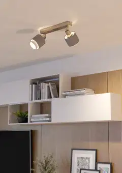 EGLO kattospotti 2-os. Bellizzi E14 nikkeli/harmaa/valkoinen - 4