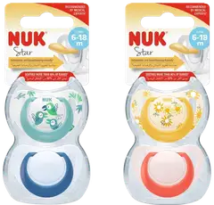 NUK Star huvitutti luonnonkumi 6-18 kk 2 kpl - 2