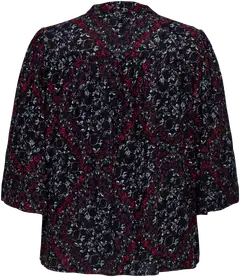 ONLY CARMAKOMA naisten kuviollinen viskoosipaita Carfosca - BLACK - 2