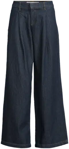 WKLY. naisten leveät farkut, smart casual denim 222W282684 - Denim dk. blue - 2