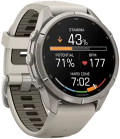 Garmin Fenix 9 Pro 43 mm titaani, harmaa ja tumma hiekanvärinen urheilukello - 5