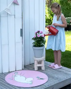 ihankotona matto Nurinperin muumipeikko - muumimatto Ø133 cm vaaleanpunainen - 2