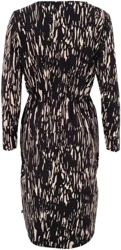 RATIA® naisten pitkähihainen trikoomekko Mirva Texture - Musta/hiekka - 2