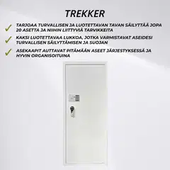 Trekker Asekaappi 20-Asetta AS2000, Valkoinen, Digitaalilukolla - 3