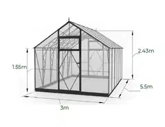 Ecoslider kasvihuone Lux 3.0 X 5.5 - 4