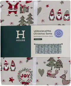 House verhokappa Christmas Santa 250x50 cm harmaa - 2