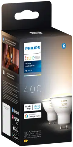 Philips Hue GU10 kohdelamppu 4.2W 2200-6500K 400LM lämmin valkoinen 2 kappaletta - 2