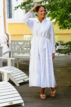 AmandaB naisten pitkä mekko Lilian - VALKOINEN - 2