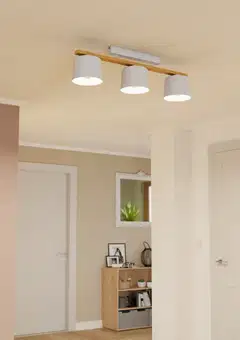 EGLO Kattovalaisin Mariel 3x40W 91x19cm puu/vaaleanharmaa - 4