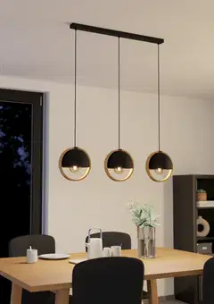 EGLO Riippuvalaisin 3-os  Callow 3x40W 93x23cm puu/musta - 4