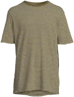 London Fog miesten t-paita pellavasekoitetta 195LF15266 - D.green striped - 2