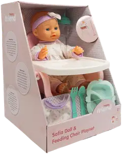 Happy Friend Sofia nukke 35cm syöttötuolissa - 2