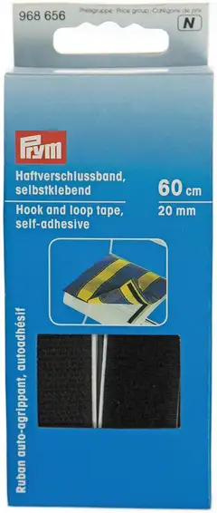 Prym liimattava tarranauha 20 mm 60 cm/pakkaus - MUSTA - 1