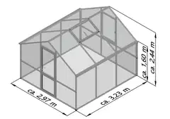 Kreative Gartentechnik kasvihuone Nelke III 9,59 m2 antrasiitinharmaa - 2