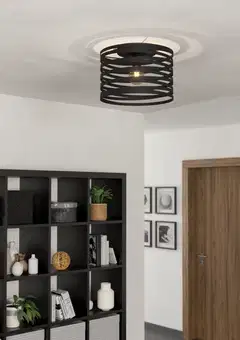 EGLO Kattovalaisin Cremella 60W Ø37cm musta - 4