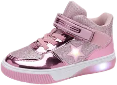 Dinsko lasten vilkkulenkkarit Jona Blink Star - Pink glitter - 2