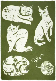 Lapuan kankurit huopa Kissanpäivät 90x130cm oliivi - 1