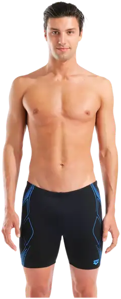 Arena Miesten Graphic Mid Jammer uimahousut - Black-Turquoise - 1