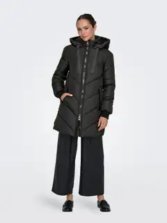 JDY naisten hupullinen toppatakki Jdyskylar - BLACK - 4