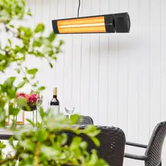 HEAT1 ECO Terassilämmitin Pro-line seinäasennus 2300W kaukosäätimellä, musta - 6
