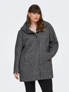 ONLY CARMAKOMA naisten kangastakki Carsedona - Dark Grey Melange - 3