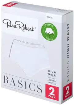 Pierre Robert naisten alushousut Basics Maxi Highwaist 2-pack HA58 - WHITE - 2