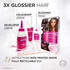 L'Oréal Paris Casting Crème Gloss 4102 Keskiruskea Tuhka Neutraali Helmiäinen kevytväri 1kpl - 4