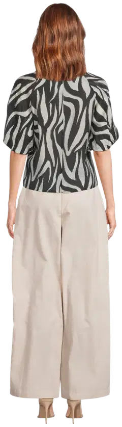 WKLY. naisten leveälahkeiset housut 222W090223 - Beige stripe - 3