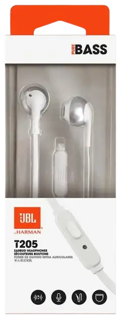 JBL nappikuulokkeet T205 kromi - 6