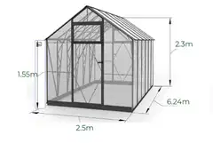 Ecoslider kasvihuone 2.5 X 6.24 - 5