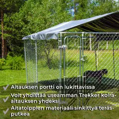 Trekker koira-aitaus katoksella 4x4 m harmaa - 4