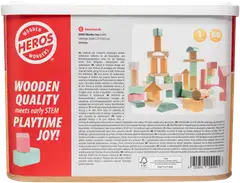 Heros Rakennussarja Soft Neutrals Puiset palikat 60 osaa - 4