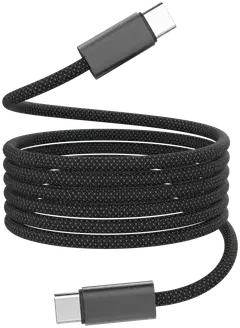 Wave Punottu magneettinen 100W datakaapeli, USB Type-C -> USB Type-C (480 Mbps), 1,5m, Musta - 2