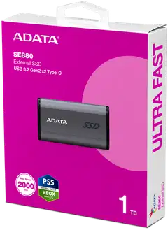 ADATA SE880 ulkoinen SSD-kiintolevy, 1 TB, harmaa (USB Type-C) - 2