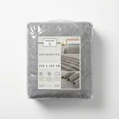 Home & Main päiväpeitto WaffleJacq 260x260 cm vaaleanharmaa - 1