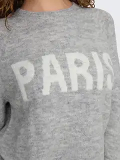 JDY naisten pehmeä PARIS -neule Jdycity - Light Grey melange - 7