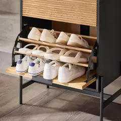 SoBuy kenkäkaappi vaalea tammi ja musta HFSR03-SCH - 3